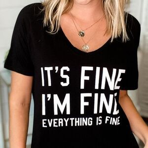 NWT Black V Neck Tee Shirt Size Medium/Large